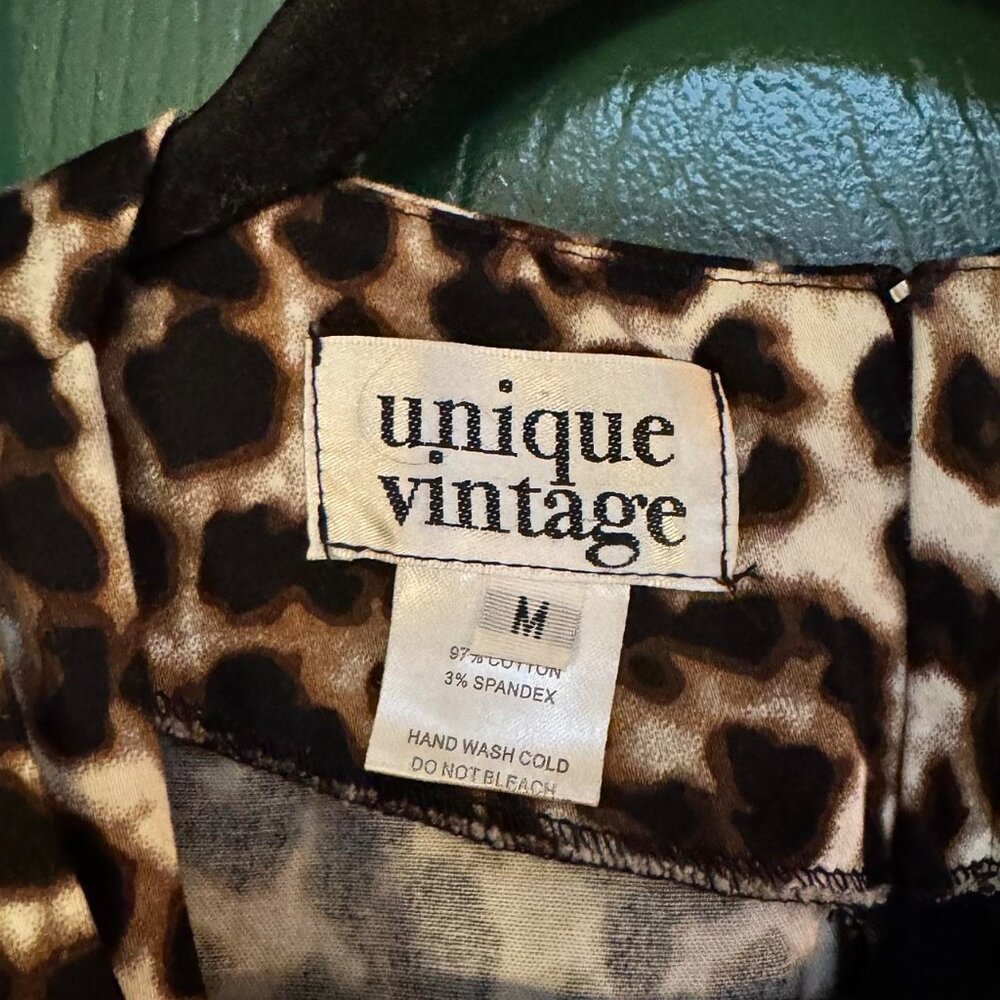Leopard Print Fit and Flare Dress Unique Vintage Size M